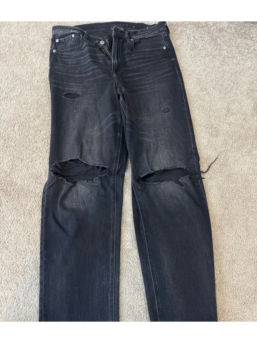 American Eagle Outfitters Black Skinny Distressed Jeans